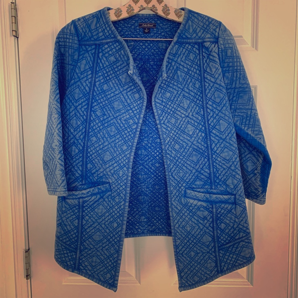 Lucky Brand Quilted Geo Sweater Blazer Jacket